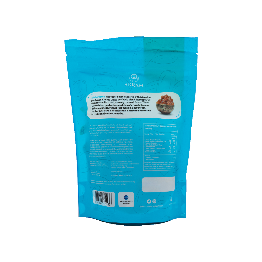 Akram Khalas Dates in Pouch 200g