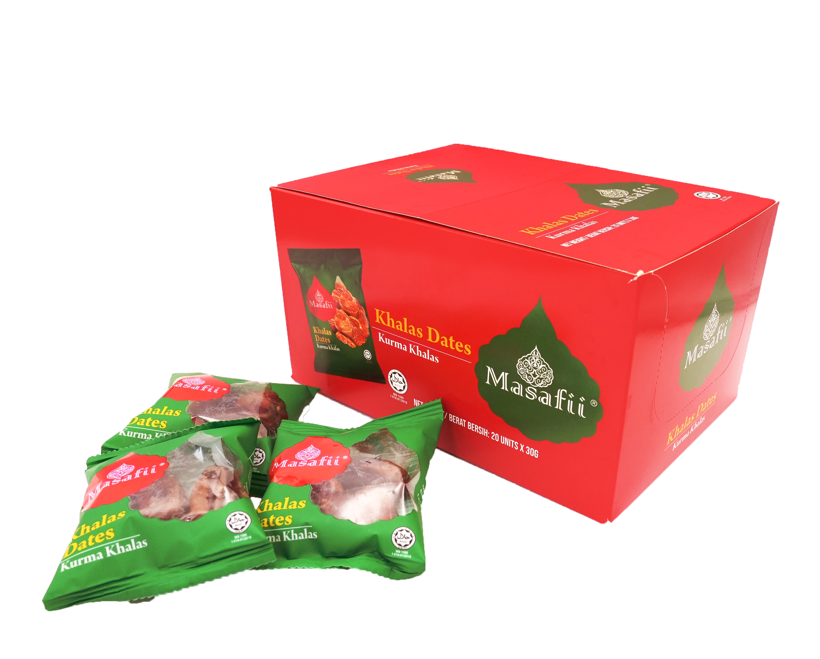 Masafii Khalas Dates Snack Pack 20x30g | Healthy Khalas Dates