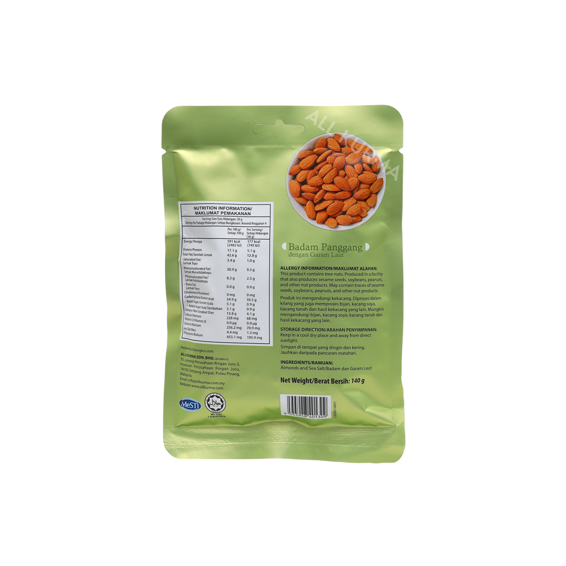 Springdale Cottage Baked Almonds with Sea Salt 140G